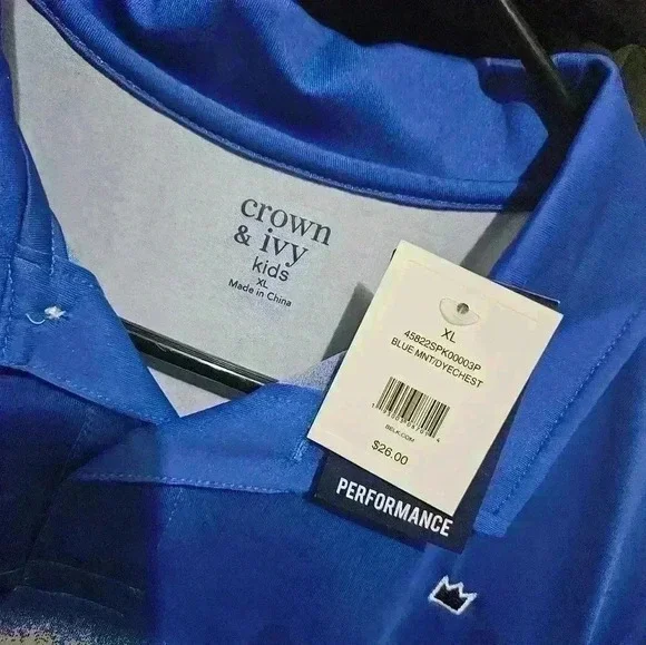 NWT- kids crown and ivy casual polo shirt! - Picture 2 of 2